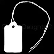 1000 Mini Price Tags - 3/4" x 1/2" - White Jewelry Tags - String Display Tag