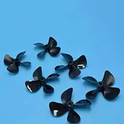 GIGIROM RC Bait Fishing Boat Propeller Four Blades Paddle 4 Blades Positive Negative Boat Propeller 4mm Prop Shaft Outboard Motor(Reverse D50)