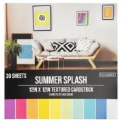 Colorbök Summer Splash Multicolor Textured Cardstock, 12"x12", 30 Sheets 121 Lb