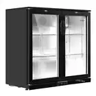 NNEDSZ Bar Fridge 2 Glass Door Commercial Display Freeer Drink Beverage Cooler B