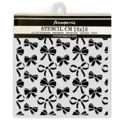 Stamperia Stencil 7"X7"-Classic Christmas Ribbons Pattern (Pack of 3)