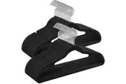 SONGMICS Set of 50 Velvet Non-Slip Clothes Hanger with Black Swivel Hook