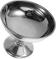 SECFOU Metal Container for Dessert Stainless Steel Bowls Foot Serve Yogurt Pudding Ice Cream Cream Salad Trifle Sundae