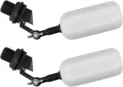 2 Pack 1/2 Inch Float Ball Valve, Adjustable Arm for Livestock Water Trough,
