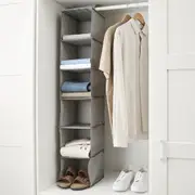6 Shelf Linen Look Hanging Organiser - Charcoal