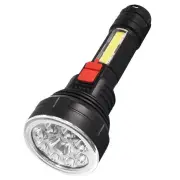 Portable 9LED+COB 800LM Dual Light Source Flashlight Built-in 1200mAh Battery USB Rechargeable For Household Hiking Emer