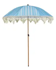 Northlight Striped Outdoor Beach Market Umbrella with Tilt