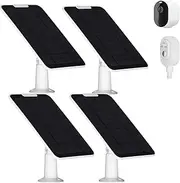 Upgrade 4 Pack 5W Solar Panel Charging Compatible with Arlo Pro 3/Pro 4/Pro 5S/Ultra/Ultra 2/Go 2 Continuous Power Supply IP65 Weatherproof with 9.8ft Charging Cable and Adjustable Wall Mount