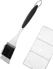 Grill Brush for Outdoor, Stainless Steel Cleaner Scrubber for Grill, Ergonomic Handle Multi-Functional Barbecue Cleaning Brush for Picnic Gathering Yard Camping