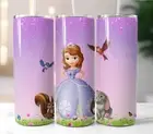 Sofia the First Tumbler 20oz Stainless Steel Skinny Straw Insulated Cup Mug