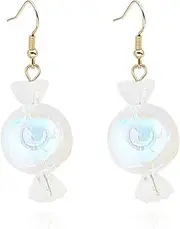 [MALOYANVE] Cute Colorful Sweet Glass Candy Earrings for Women Girls Creative Chic Personalized Simulation Food Earrings Funny Candy Dangle Drop Earrings Statement Birthday Jewelry Gifts