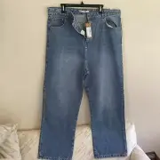 Nasty Gal Devon Boyfriend Jeans US / 16 Blue Wide Leg Baggy NWT