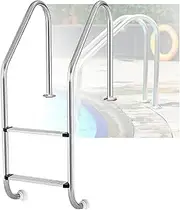 2/3 Steps Pool Ladder, Swimming Pool Step, Stairs with Curve Up Steps Handrails, for Water Park Fish Pond(2-Steps1.5mm)
