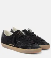 [Golden Goose] Golden Goose Super-Star glitter suede sneakers AU 7 black