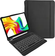 Laser Protective Wireless Keyboard Case for Apple iPad 10th Gen. 10.9 inch, Bluetooth, Detachable and Stand Folio, Durable, Pencil Holder, Shortcuts, Black