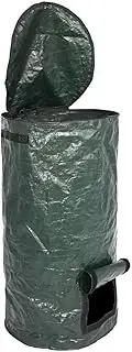 zolyet 15Gallons Garden Waste Bags Organic Compost Bag Vegetable Grow Compost Bag Garden Vegetable Planter with Handles&Acc Flap for Vegetables, ATO, Carrot, Onion, Fruits, Potatoes-G Green 15Gallons