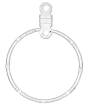 Beading Hoop,10 Silver Plated Steel 20mm Round Notched Ring with Closed Loop