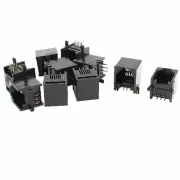 10pcs Black RJ11 Modular Jack 6P6C PCB Socket Mount Telephone Connectors