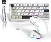 ATTACK SHARK x MAMBASNAKE X60HE Magnetic Keyboard with X11 Gaming Mouse, Wireless Keyboard and Mouse Set, BT/2.4G/USB-C, Rapid Trigger, 8K Polling Rate, PAW3311, 22000 DPI, Ultralight Mouse - White