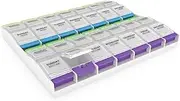 Ezy Dose Weekly 4x/Day Push Button Medtime Planner Pill Reminder (2XL)
