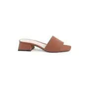 Italian Leather Sandals with 4cm Heel - 40 EU