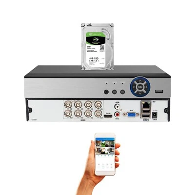 8 Channel H.265 CCTV Camera Recorder 2TB Memory Storage for Surveillance System