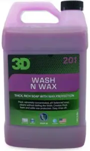 3D Wash N Wax Car Wash Soap, Scratch Free Soap With Wax Protection 1 Gal (3.78L)
