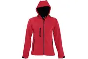 SOLS Womens/Ladies Replay Hooded Soft Shell Jacket (Breathable, Windproof And Water Resistant) (Pepper Red) - UTPC411