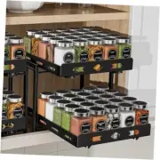 Pull Out Spice Rack Organizer for Cabinet, 2-Tier 11.9''Wx10.8''Dx9.2''H,2 Tier