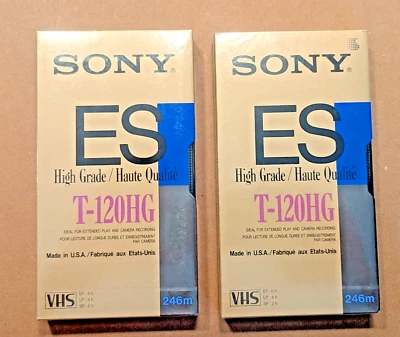 NOS Sony Dynamicron ES-HG T-120 VHS Tapes VCR Cassettes