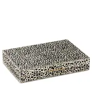 Pigeon & Poodle Bailey Brown Candy Striped Print Hair-On-Hide Backgammon Game Set, Small