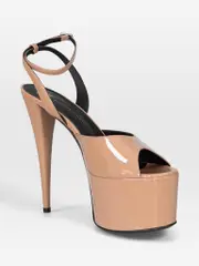 Beige Patent Aida Heels