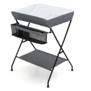Baby Storage Foldable Diaper Changing Table - Portable Lightweight Nursery Table