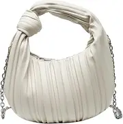[Richcoco] Handbag for Women, Soft Faux Leather Purse Chic Top Handle Bag for Ladies Small Ruched Hobo Handbag