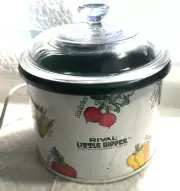 Vintage Rival Little Dipper Electric Stoneware Server Mini Crock Pot #3204