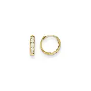 14k 14kt Yellow Gold Madi K CZ Hinged Hoop Earrings 11 mm