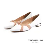 TINO BELLINI巴西進口浪漫緞帶曲線平底鞋_白