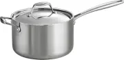 Tri-Ply Clad Stainless Steel 4-Quart Sauce Pan with Lid, Induction-Ready