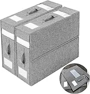Bed Sheet Organizers and Storage,Foldable Sheet Organizer for Linen Closet 2 Pack(King & Queen Size),for Storage Duvet Cover Set,Flannelette Sheet Set,Blankets and Pillow Cases,Dirt-Resistant