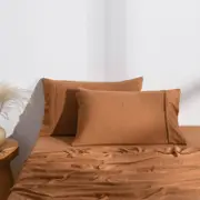 Dreamaker Superfine Washed Microfibre Standard Pillowcase Twin Pack - Rust