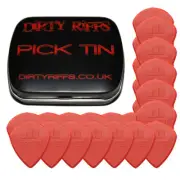 24 x Dunlop Nylon Jazz III 3 Red Guitar Picks - Sharp Tip 1.38mm In A Pick Tin