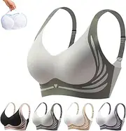 [Generic] Powerful Pushup Seamless Bra Push Up Seamless Bra Simplicity Bras for Women No Underwire Full Coverage Support Anti Sagging Bra