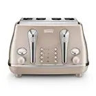 DeLonghi Icona Metallics 4 Slice Toaster Beige CTOT4003BG