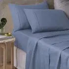NNEDSZ Vintage Design Homewares Sky Blue 100% Hemp Sheet Set King
