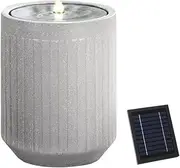 Gardeon Solar Fountain Water Feature Outdoor Fountain LED Lights Beige