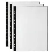 3x Marbig Bindermate 20-Pockets A4 Display Book Document Organiser Clear/Black