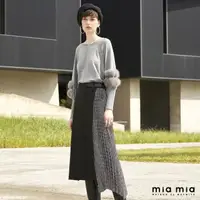 在飛比找momo購物網優惠-【mia mia】灰格紋百褶及膝裙