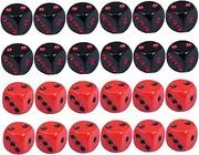 Abaodam 24pcs Acrylic Game Dice Number Decor Dice Set Portable for Chess Card Games
