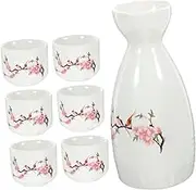 Happyyami 1 Set Ceramic Wine Set China Tea Cup Tea Cup with Strainer and Lid Double Pot Tea Kettle Mugs China Cups Tea Infuser Stove Golden Teacup Spoons Decanter Ceramics White