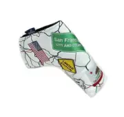 NEW PRG California "Road Map" White Magnetic Golf Blade Putter Headcover